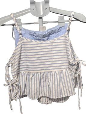 Striped Blue & White Tie- Babydoll Top